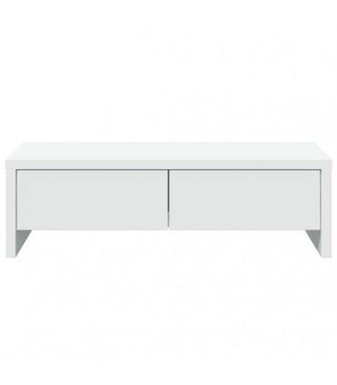 vidaXL Monitor Stand with Drawers White 50x27x15 cm Engineered Wood — Size: 50 x 27 x 15 cm