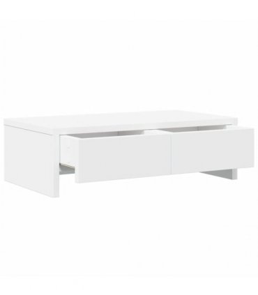 vidaXL Monitor Stand with Drawers White 50x27x15 cm Engineered Wood — Size: 50 x 27 x 15 cm