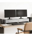 vidaXL Monitor Stand with Drawers Concrete Grey 100x27x15 cm Engineered Wood — Size: 100 x 27 x 15 cm