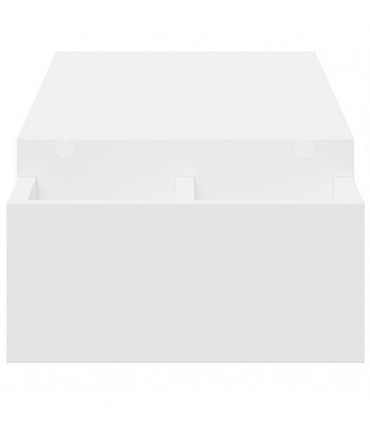 vidaXL Monitor Stand with Storage White 100x27x15 cm Engineered Wood — Size: 100 x 27 x 15 cm