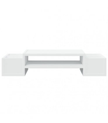 vidaXL Monitor Stand with Storage White 70x27x15 cm Engineered Wood — Size: 70 x 27 x 15 cm