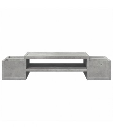 vidaXL Monitor Stand with Storage Concrete Grey 70x27x15 cm Engineered Wood — Size: 70 x 27 x 15 cm
