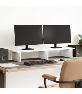 vidaXL Monitor Stand White 100x27x15 cm Engineered Wood