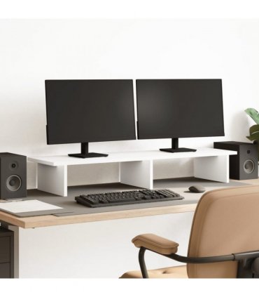 vidaXL Monitor Stand White 100x27x15 cm Engineered Wood