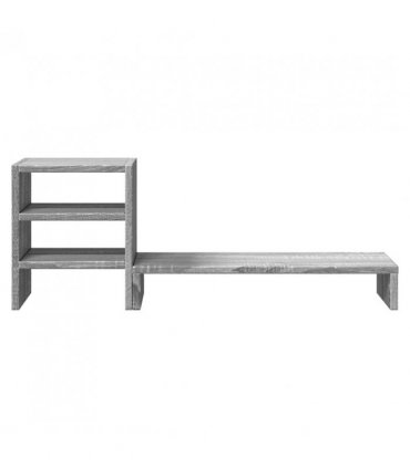 vidaXL Monitor Stand with Desk Organiser Grey Sonoma Engineered Wood