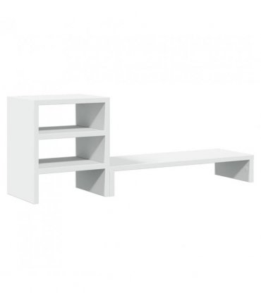 vidaXL Monitor Stand with Desk Organiser White Engineered Wood
