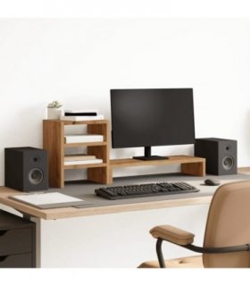 vidaXL Monitor Stand with Desk Organiser Artisian Oak Engineered Wood — Colour: artisan oak