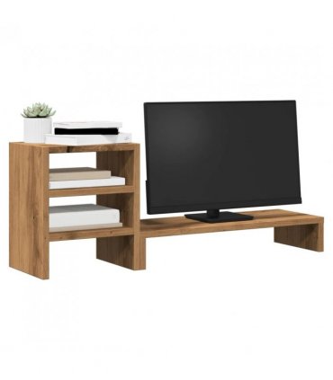 vidaXL Monitor Stand with Desk Organiser Artisian Oak Engineered Wood — Colour: artisan oak