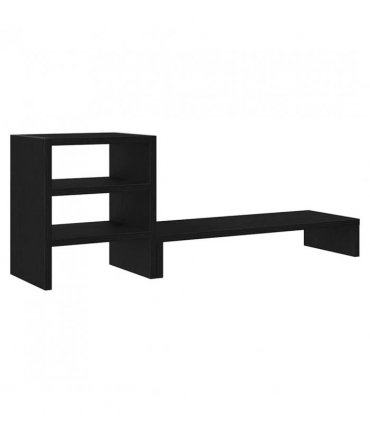 vidaXL Monitor Stand with Desk Organiser Black Oak Engineered Wood