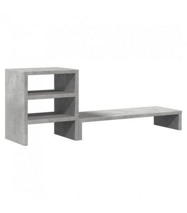 vidaXL Monitor Stand with Desk Organiser Concrete Grey Engineered Wood