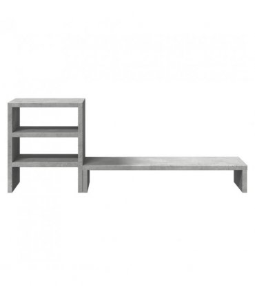 vidaXL Monitor Stand with Desk Organiser Concrete Grey Engineered Wood