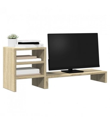 vidaXL Monitor Stand with Desk Organiser Sonoma Oak Engineered Wood