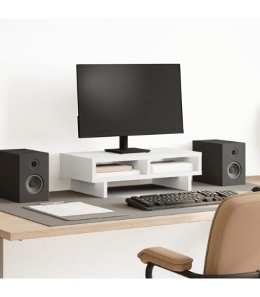 vidaXL Monitor Stand White 50x27x15 cm Engineered Wood — Size: 50 x 27 x 15 cm