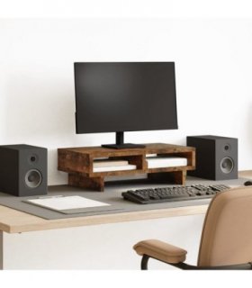 vidaXL Monitor Stand Smoked Oak 50x27x15 cm Engineered Wood — Size: 50 x 27 x 15 cm