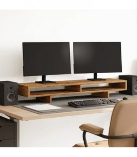vidaXL Monitor Stand Old Wood 100x27x15 cm Engineered Wood — Size: 100 x 27 x 15 cm