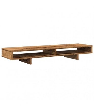 vidaXL Monitor Stand Old Wood 100x27x15 cm Engineered Wood — Size: 100 x 27 x 15 cm