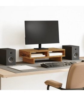 vidaXL Monitor Stand Old Wood 50x27x15 cm Engineered Wood — Size: 50 x 27 x 15 cm