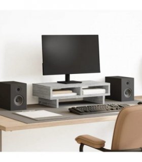 vidaXL Monitor Stand Grey Sonoma 50x27x15 cm Engineered Wood — Size: 50 x 27 x 15 cm