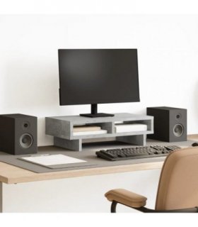 vidaXL Monitor Stand Concrete Grey 50x27x15 cm Engineered Wood — Size: 50 x 27 x 15 cm