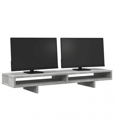 vidaXL Monitor Stand Concrete Grey 100x27x15 cm Engineered Wood — Size: 100 x 27 x 15 cm