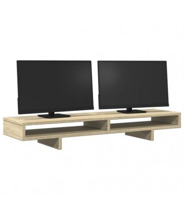 vidaXL Monitor Stand Sonoma Oak 100x27x15 cm Engineered Wood — Size: 100 x 27 x 15 cm