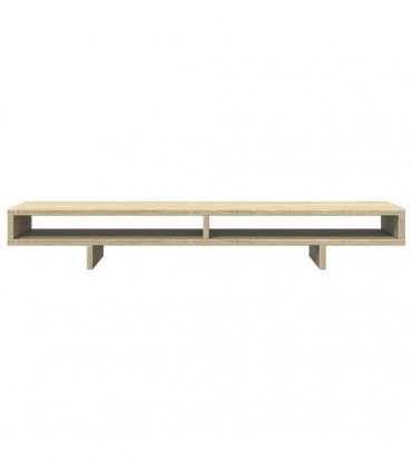 vidaXL Monitor Stand Sonoma Oak 100x27x15 cm Engineered Wood — Size: 100 x 27 x 15 cm