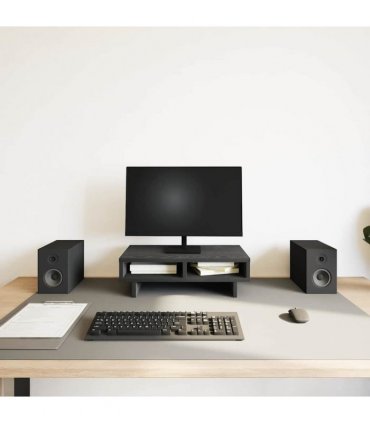 vidaXL Monitor Stand Black Oak 50x27x15 cm Engineered Wood — Size: 50 x 27 x 15 cm