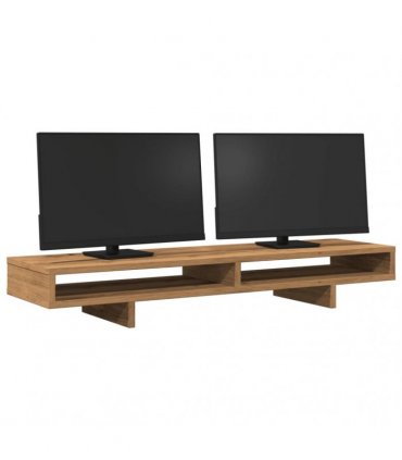vidaXL Monitor Stand Artisian Oak 100x27x15 cm Engineered Wood — Colour: artisan oak, Size: 100 x 27 x 15 cm