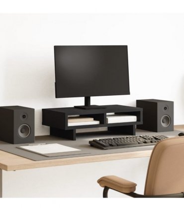 vidaXL Monitor Stand Black 50x27x15 cm Engineered Wood — Size: 50 x 27 x 15 cm