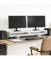 vidaXL Monitor Stand White 100x27x15 cm Engineered Wood — Size: 100 x 27 x 15 cm