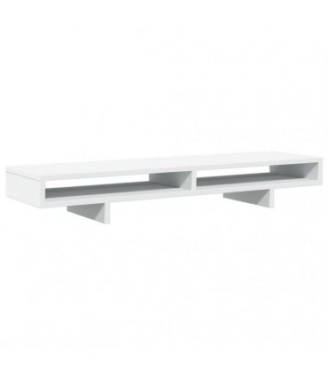 vidaXL Monitor Stand White 100x27x15 cm Engineered Wood — Size: 100 x 27 x 15 cm