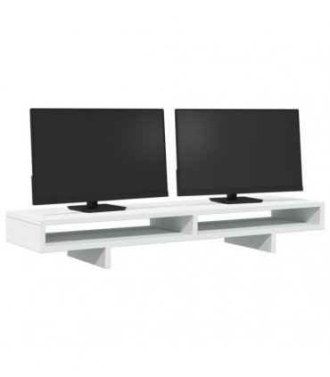 vidaXL Monitor Stand White 100x27x15 cm Engineered Wood — Size: 100 x 27 x 15 cm