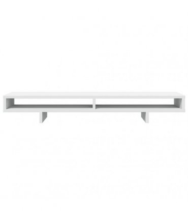 vidaXL Monitor Stand White 100x27x15 cm Engineered Wood — Size: 100 x 27 x 15 cm