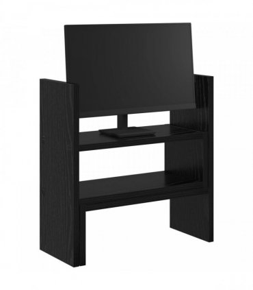 vidaXL Monitor Desk Stand Black Oak 40 x 17x 41 cm Engineered Wood