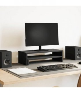 vidaXL Monitor Stand Black Oak 54x22x15 cm Engineered Wood