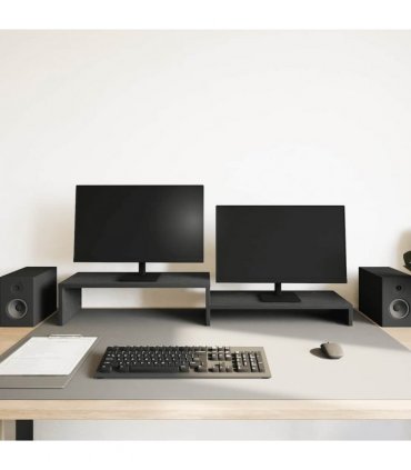 vidaXL Monitor Stand Black Oak 54x22x15 cm Engineered Wood