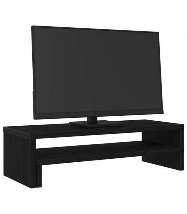 vidaXL Monitor Stand Black Oak 54x22x15 cm Engineered Wood