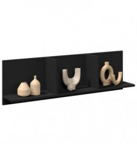 vidaXL Wall Cabinet 100x16.5x30 cm Black Engineered Wood — Size: 100 x 16.5 x 30 cm