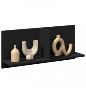 vidaXL Wall Cabinet 70x16.5x30 cm Black Engineered Wood — Size: 70 x 16.5 x 30 cm