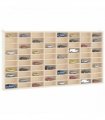 vidaXL Wooden Collector's Display Case with 80 Compartments 80x4.5x40.5cm — Size: 80 x 4.5 x 40.5 cm