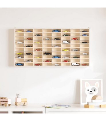 vidaXL Wooden Collector's Display Case with 80 Compartments 80x4.5x40.5cm — Size: 80 x 4.5 x 40.5 cm