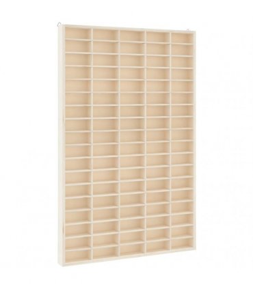 vidaXL Wooden Collector's Display Case with 90 Compartments 50.5x4.5x79cm — Size: 50.5 x 4.5 x 79 cm