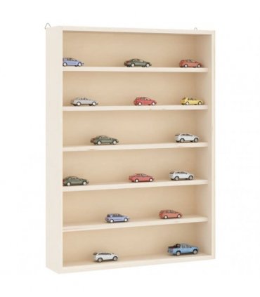 vidaXL Wooden Collector's Display Case with 6 Shelves 40x8.5x55cm — Size: 40 x 8.5 x 55 cm