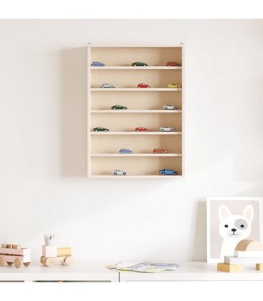 vidaXL Wooden Collector's Display Case with 6 Shelves 40x8.5x55cm — Size: 40 x 8.5 x 55 cm