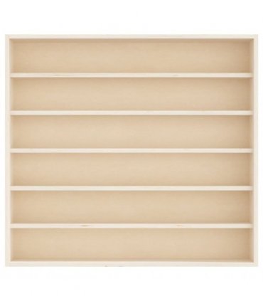vidaXL Wooden Collector's Display Case with 6 Shelves 60x8.5x55cm — Size: 60 x 8.5 x 55 cm