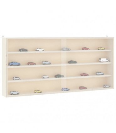 vidaXL Wooden Collector's Display Case with Doors 80x8.5x37cm — Size: 80 x 8.5 x 37 cm