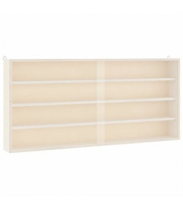 vidaXL Wooden Collector's Display Case with Doors 80x8.5x37cm — Size: 80 x 8.5 x 37 cm
