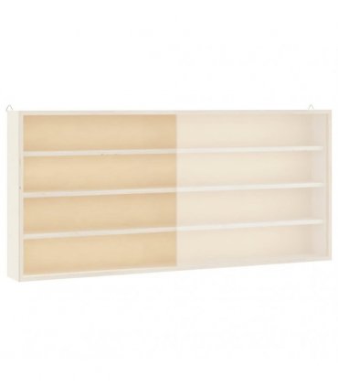 vidaXL Wooden Collector's Display Case with Doors 80x8.5x37cm — Size: 80 x 8.5 x 37 cm
