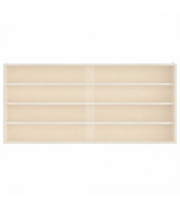 vidaXL Wooden Collector's Display Case with Doors 80x8.5x37cm — Size: 80 x 8.5 x 37 cm
