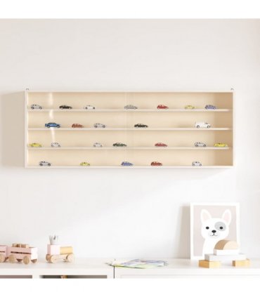 vidaXL Wooden Collector's Display Case with Doors 100x8.5x37cm — Size: 100 x 8.5 x 37 cm